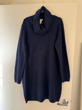 Max Studio Navy Cowl Neck Sweater Dress